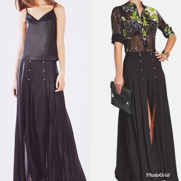BCBGMaxAzria Dresses & Skirts - BCBG Maxazria Pleated Skirt Two Front Slits